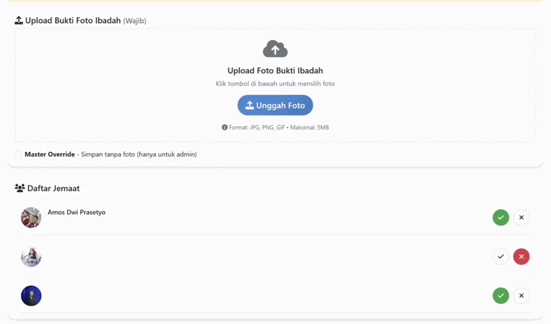 Sistem engagement dan kehadiran jemaat