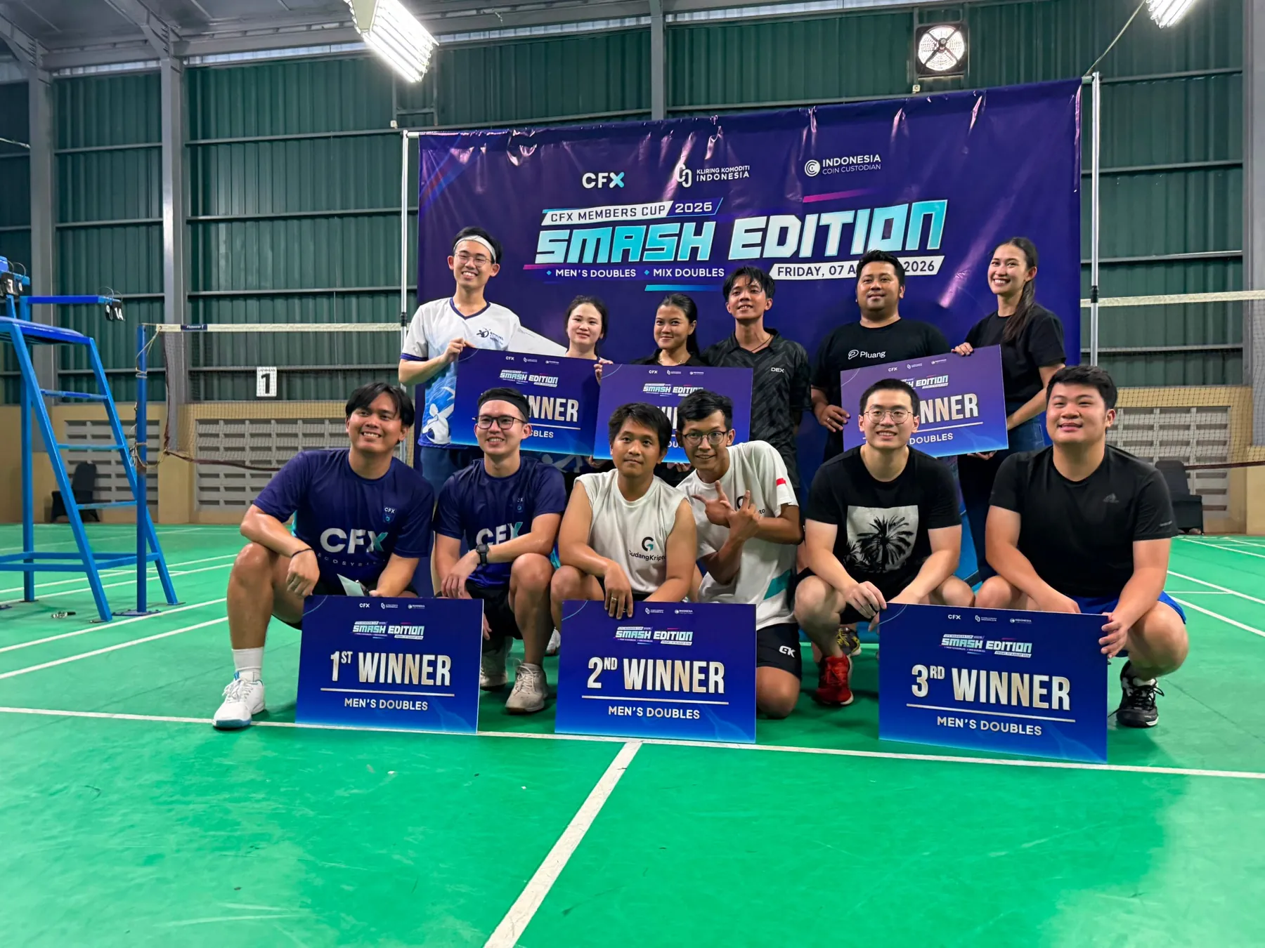 Foto bersama para juara Men's Doubles CFX Members Cup 2026